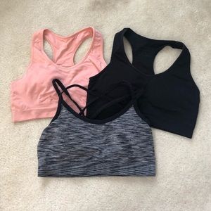 LOT OF 3 Padded Sports Bras Bundle Various Brands